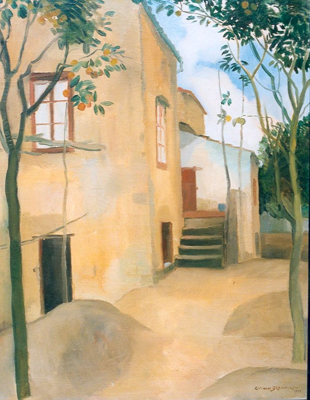 Blaaderen G.W. van | Gerrit Willem van Blaaderen, An Italian house, oil on canvas 80.4 x 64.2 cm, signed l.r. and dated 1924