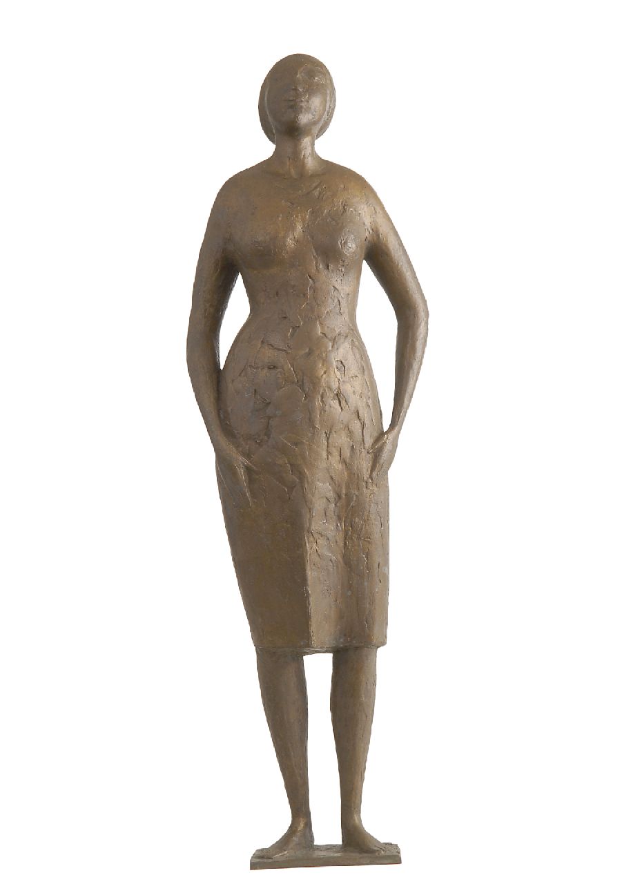 Manche A.A.M.  | August Adrianus Marie 'Guus' Manche, A female standing, bronze 69.0 x 20.5 cm, signed with the artist's stamp on the base and dated 7-II '57