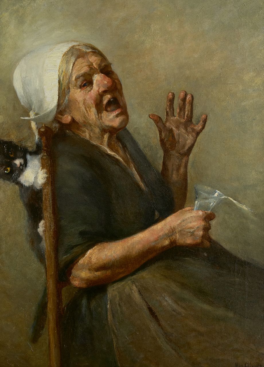 Alandt M.A.  | Max Alexander Alandt | Paintings offered for sale | Ouch! Suprised by the cat, oil on canvas 81.5 x 62.5 cm, signed l.r.