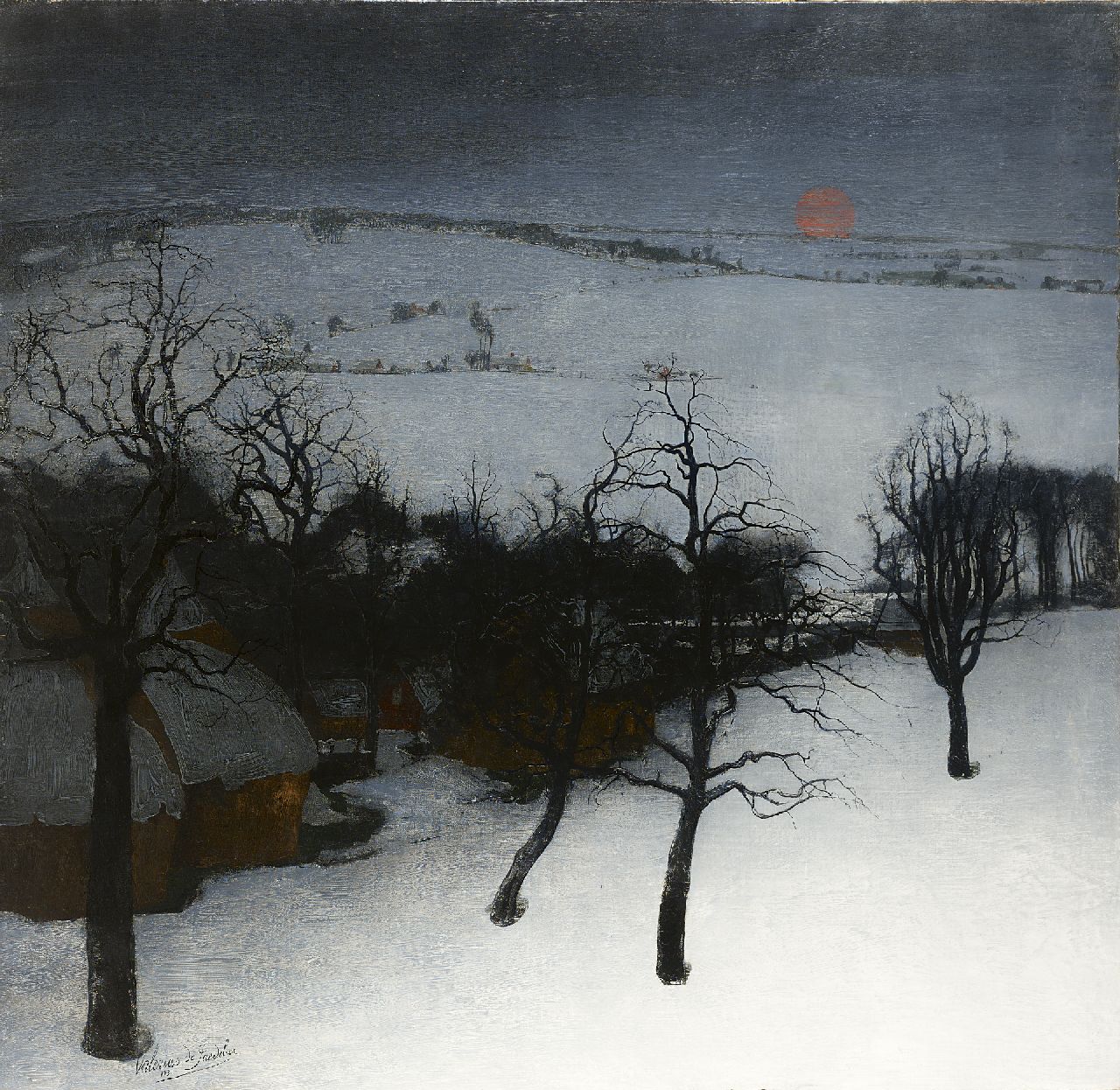 Saedeleer V. de | Valerius de Saedeleer, A winter landscape, oil on canvas 126.0 x 131.0 cm, signed l.l. and dated 1931