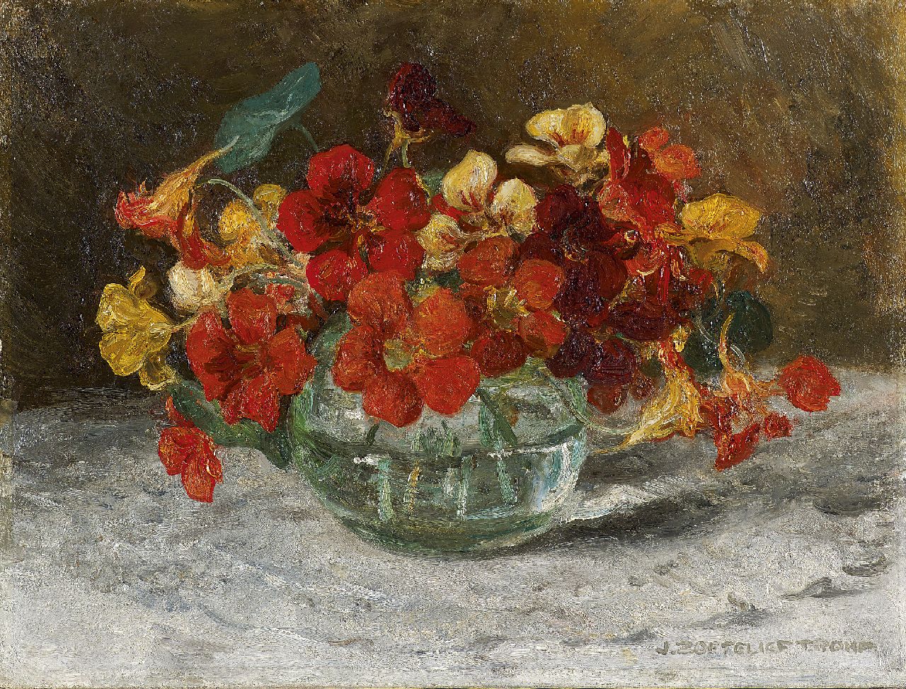 Zoetelief Tromp J.  | Johannes 'Jan' Zoetelief Tromp, Nasturtium, oil on canvas 30.3 x 40.3 cm, signed l.r.