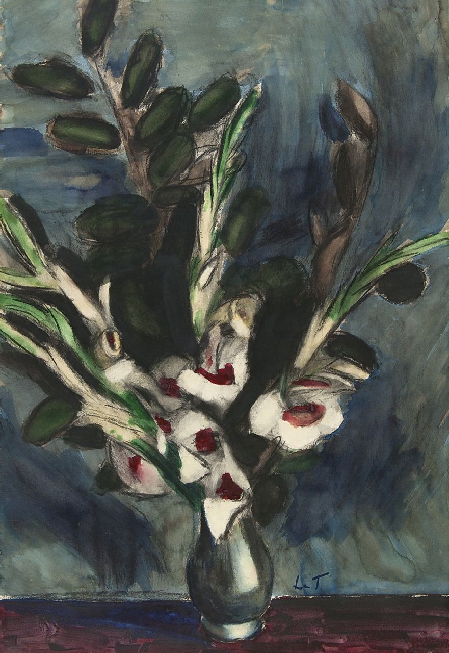 Fauconnier H.V.G. Le | 'Henri' Victor Gabriel Le Fauconnier | Watercolours and drawings offered for sale | Sword lilies, black chalk and watercolour on paper 99.1 x 68.4 cm, signed l.r. with initials