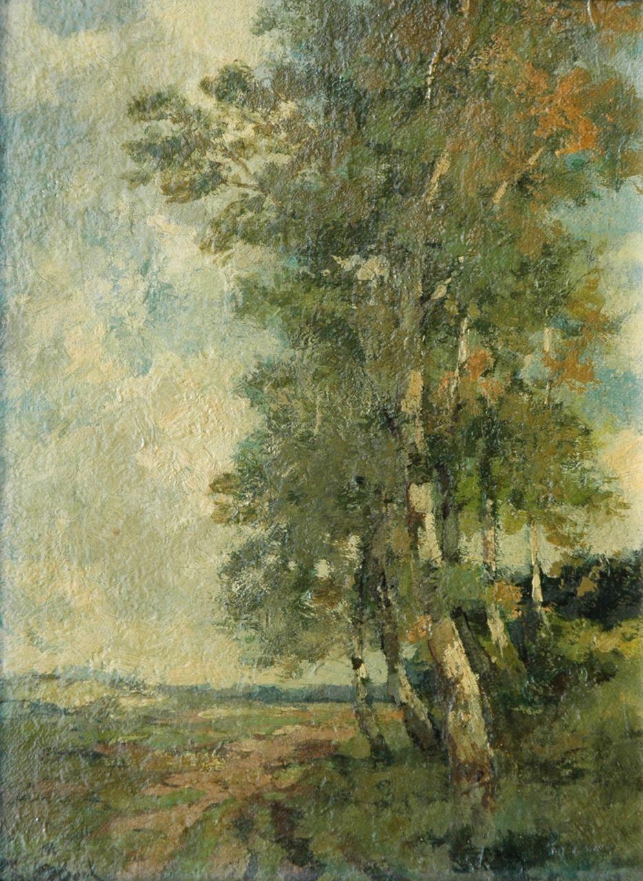 Bock T.E.A. de | Théophile Emile Achille de Bock, Trees, oil on panel 29.5 x 22.5 cm