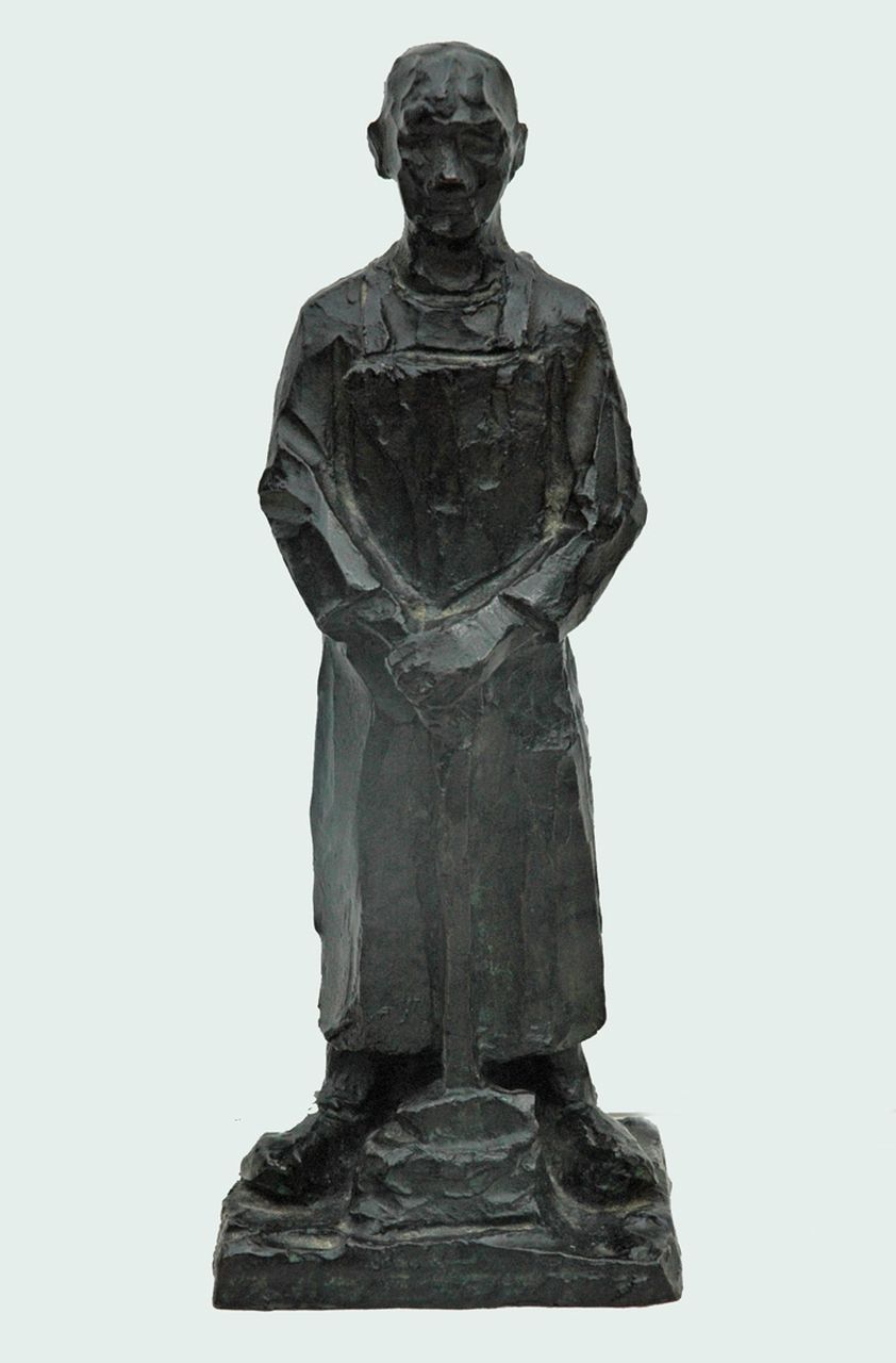 Zijl L.  | Lambertus Zijl, The blacksmith, bronze 25.0 x 10.0 cm, signed with initials on the base and executed ca. 1914