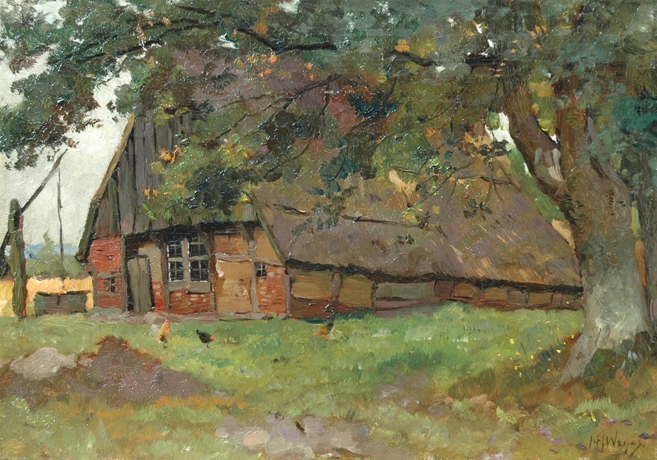 Weijns J.H.  | Jan Harm Weijns, Farmstead, Drenthe, oil on canvas 35.2 x 50.3 cm, signed l.r.