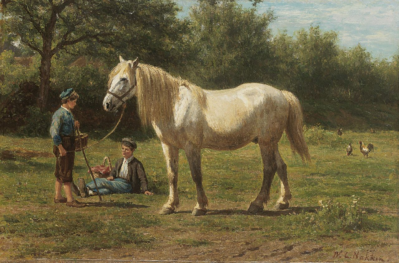 Nakken W.K.  | Willem Karel 'W.C.' Nakken, The old grey, oil on canvas laid down on panel 30.6 x 46.0 cm, signed l.r.