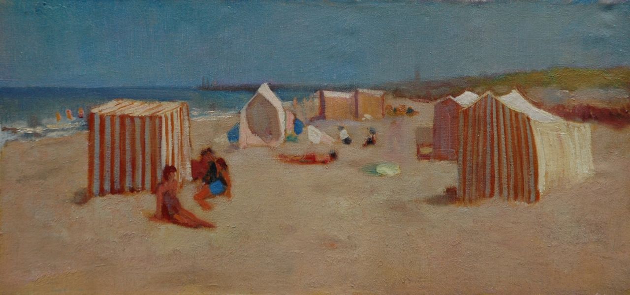 Snijders Chr.P.  | Christiaan Pieter 'Chris' Snijders, Sunny beach, oil on canvas 24.3 x 50.2 cm