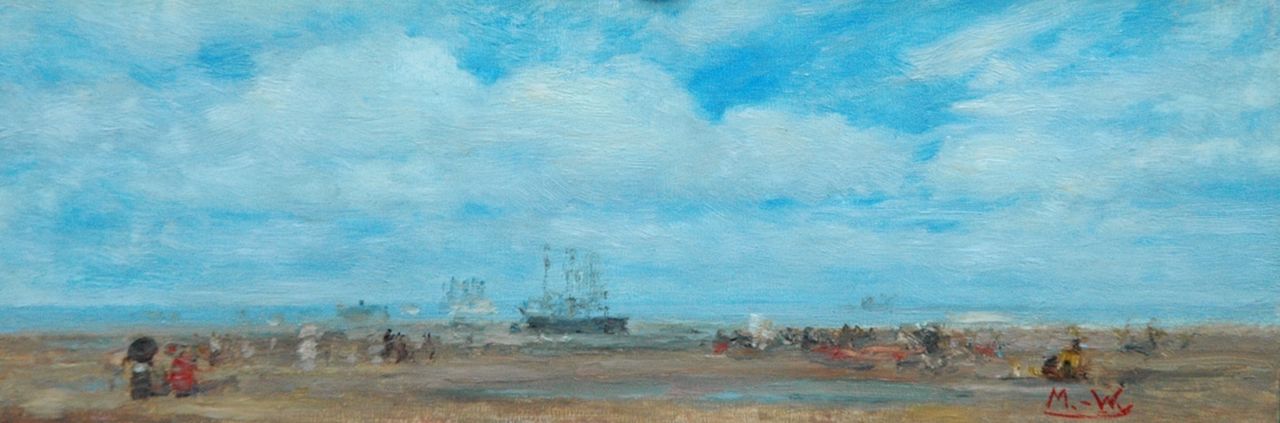 Meyer-Wiegand R.D.  | Rolf Dieter Meyer-Wiegand, North Sea coast, oil on panel 8.2 x 24.0 cm, signed l.r. with initials and reverse with atelier stamp
