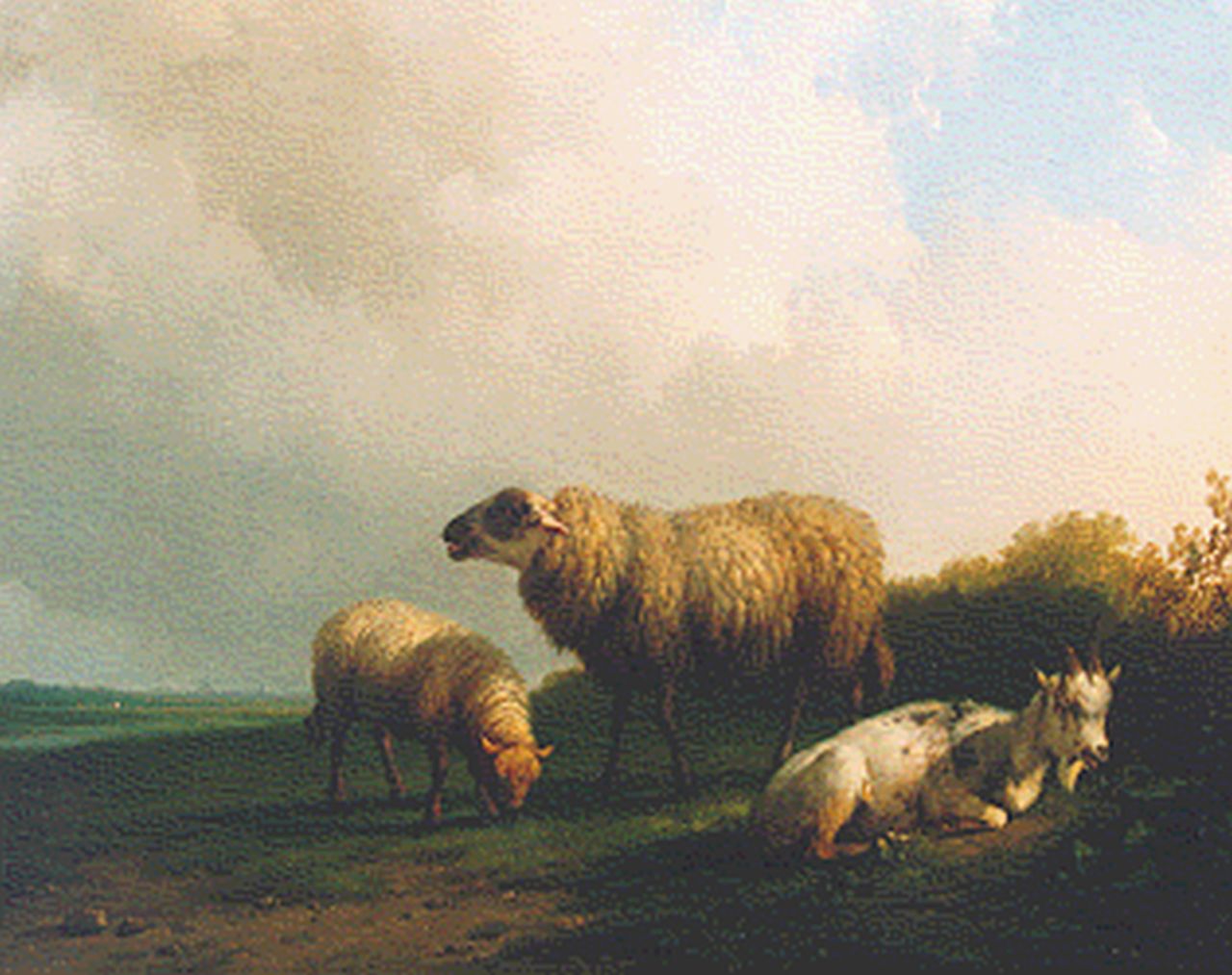 Plas P.  | Pieter Plas, Cattle in a landscape, oil on panel 30.2 x 38.2 cm, signed l.r. and dated 1848