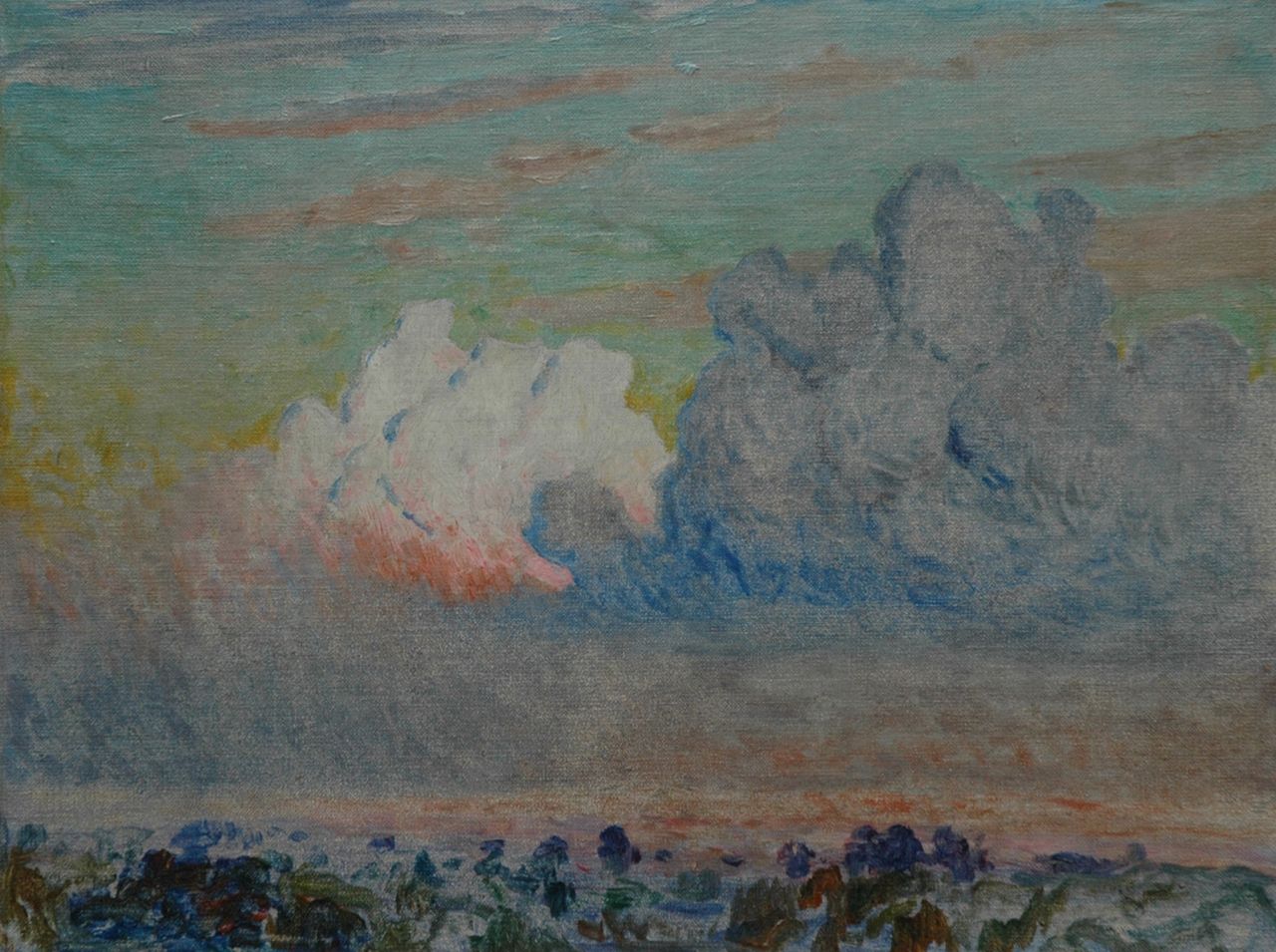Claus E.  | Emile Claus, 'Torenwolken', oil on canvas laid down on painter's board 26.5 x 35.5 cm, Executed ca. 1910-1920