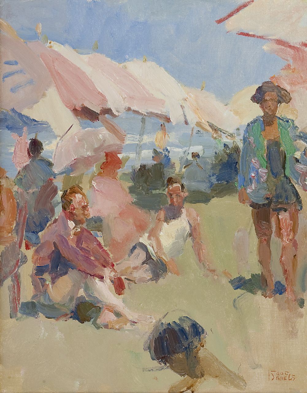Israels I.L.  | 'Isaac' Lazarus Israels, The beach, Viareggio, oil on canvas 50.2 x 40.0 cm, signed l.r. and painted circa 1920