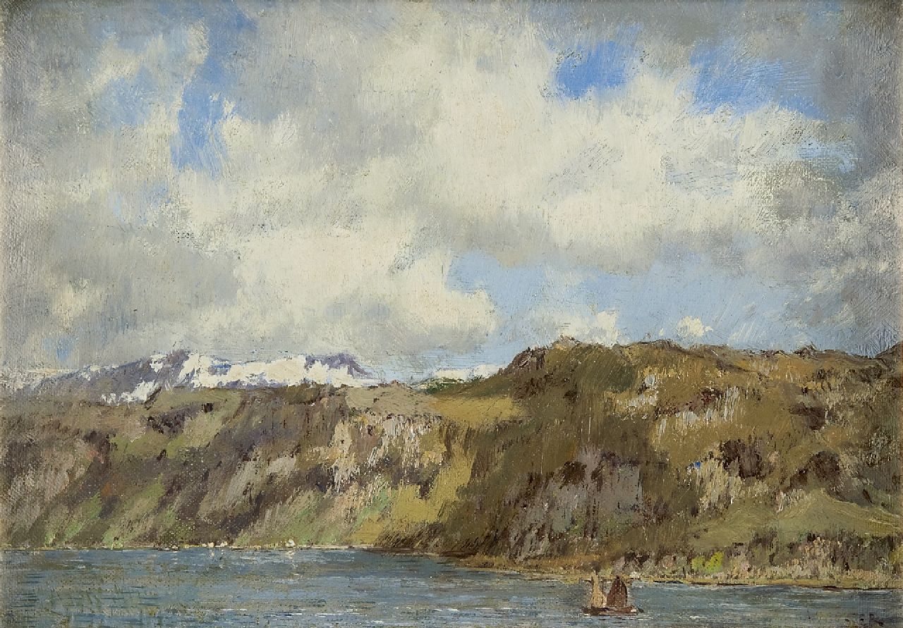 Gorter A.M.  | 'Arnold' Marc Gorter, Sailing boats in a fjord, Norway, oil on canvas 25.0 x 35.0 cm, signed l.r. and painted circa 1922