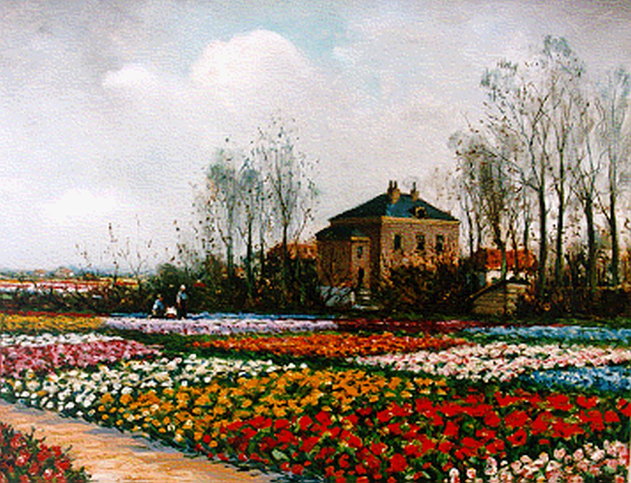 Dirckx A.B.  | Antonius Bernardus 'Anton' Dirckx, Bulb fields, oil on canvas 39.0 x 50.0 cm, signed l.r.