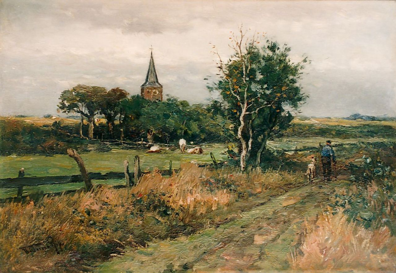Rip W.C.  | 'Willem' Cornelis Rip, Old church tower, Vierlingsbeek, oil on canvas 48.5 x 71.5 cm, signed l.l.