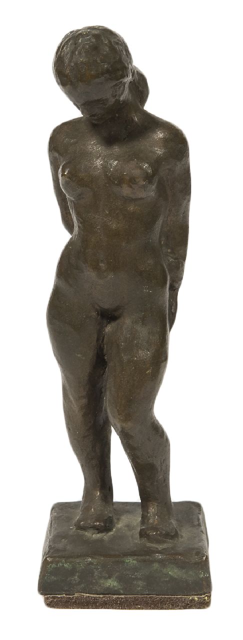 Högbom H.W.  | Helge Waldemar Högbom | Sculptures and objects offered for sale | Woman standing, bronze 18.4 x 5.7 cm, signed on the side of the base