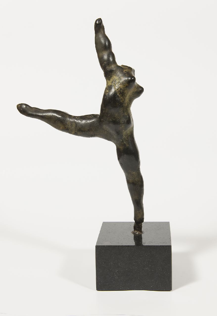 Spronken A.J.E.  | 'Arthur' Jan Elisa Spronken, Dancing nude, bronze 35.9 x 17.5 cm, signed with initials (stamp) on inner-right leg