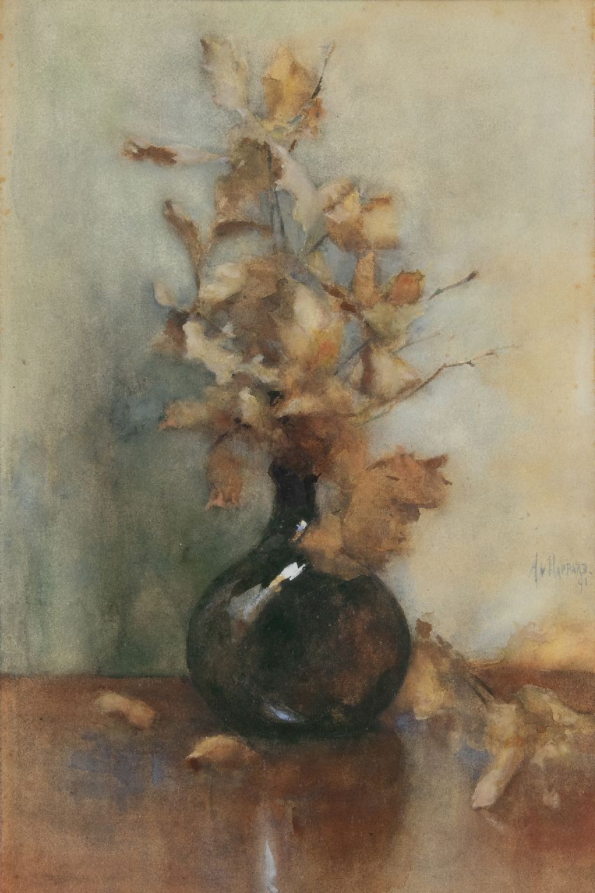 Rappard A.G.A. van | 'Anthon' Gerhard Alexander van Rappard | Watercolours and drawings offered for sale | Autumn still life, watercolour on paper 65.5 x 43.0 cm, signed m.r. and dated '91