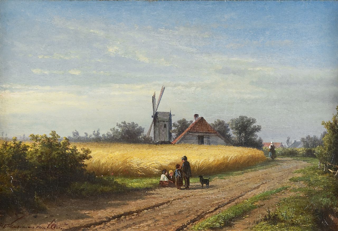 Kruseman van Elten H.D.  | Hendrik Dirk Kruseman van Elten, A summer landscape, oil on canvas 36.6 x 54.5 cm, signed l.l.