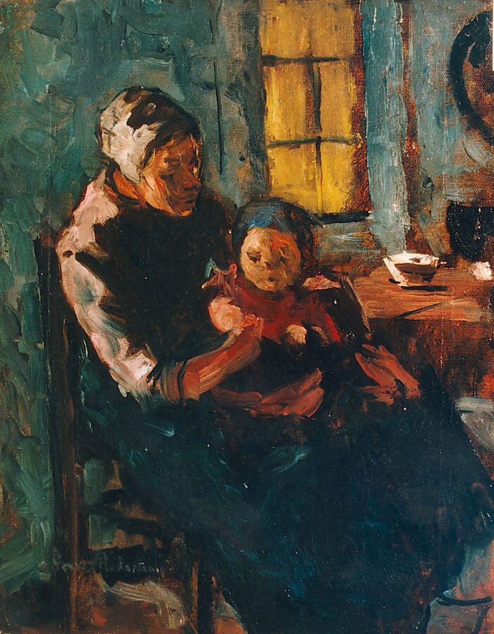 Robertson S.  | Susanne 'Suze' Robertson, Mother and child, oil on canvas 40.0 x 32.0 cm, signed l.l.