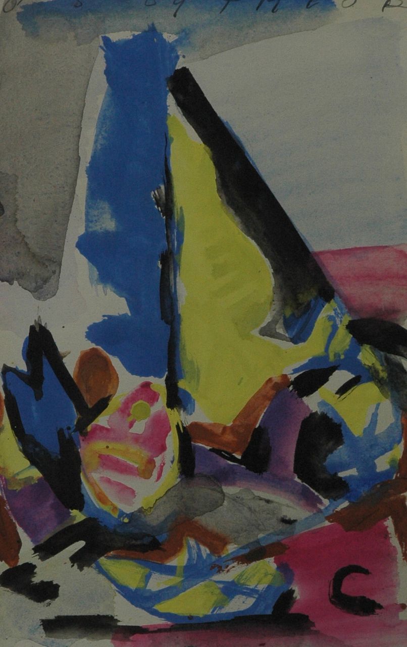 Jordens J.G.  | 'Jan' Gerrit Jordens, Composition, watercolour on paper 25.0 x 16.3 cm, signed u.r. and dated 8 5 59