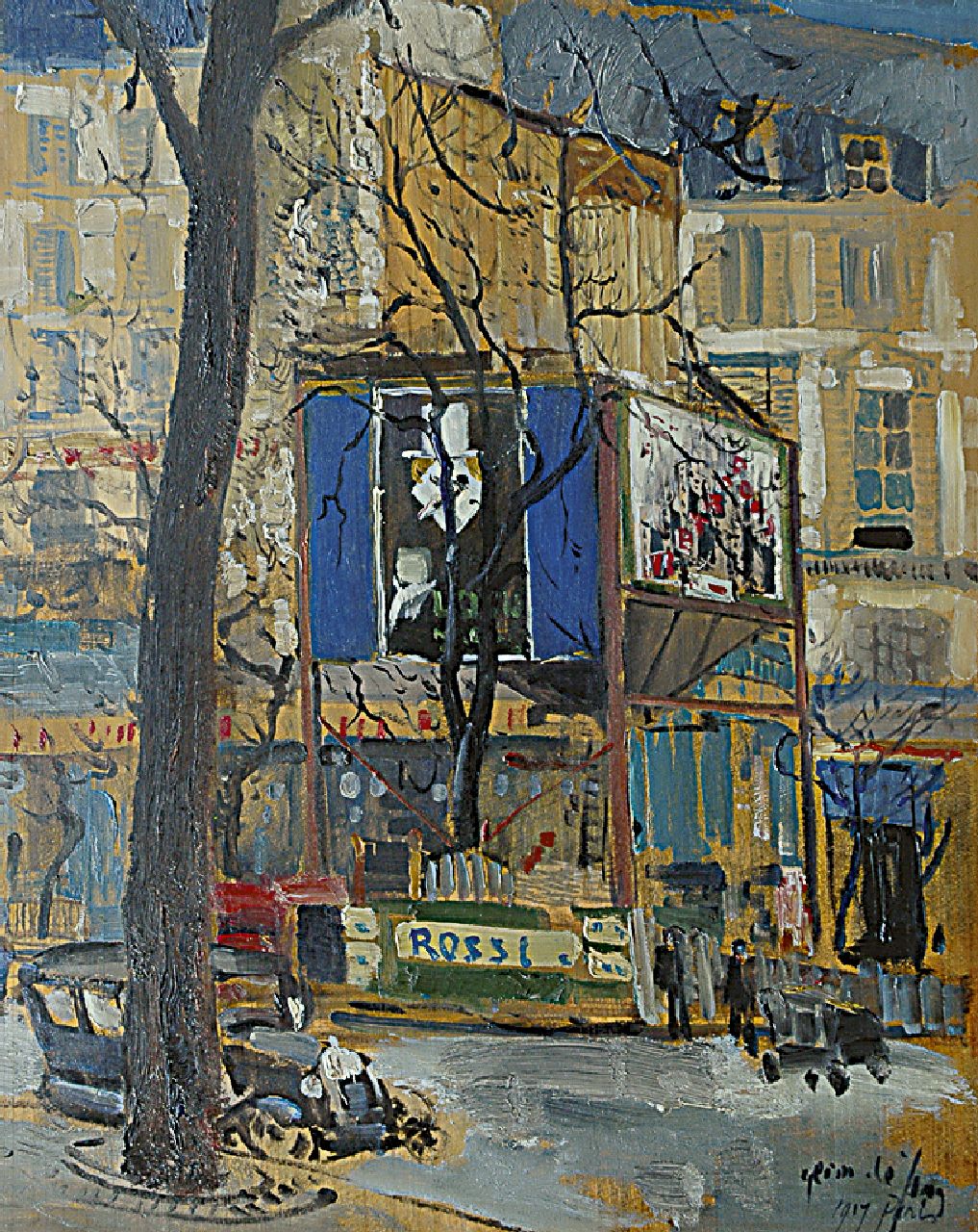 Jong G. de | Gerben 'Germ' de Jong, A view in Paris, oil on panel 46.0 x 37.2 cm, signed l.r. and dated '1917 Paris'