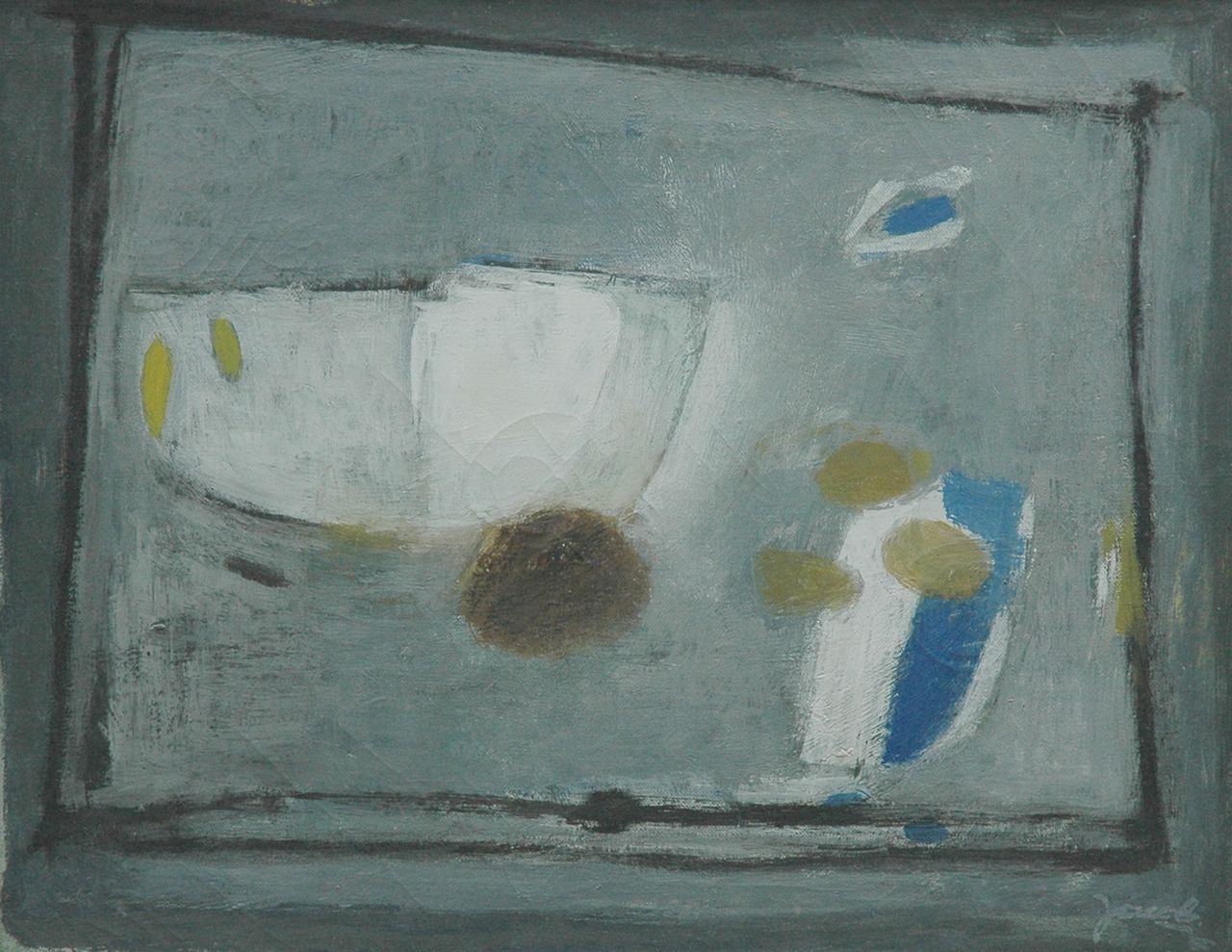 Nanninga J.  | Jacob 'Jaap' Nanninga, Composition, oil on canvas 39.8 x 49.9 cm, signed l.r. and dated '50