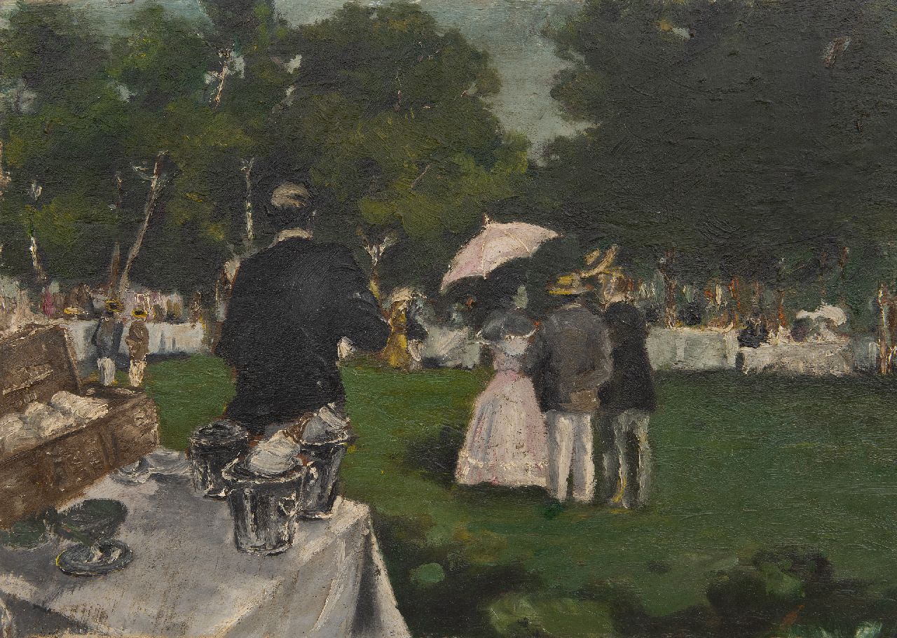 Charlet (omgeving) F.  | Franz Charlet (omgeving) | Paintings offered for sale | Outdoor banquet, oil on panel 36.7 x 50.2 cm, painted ca. 1925, without frame