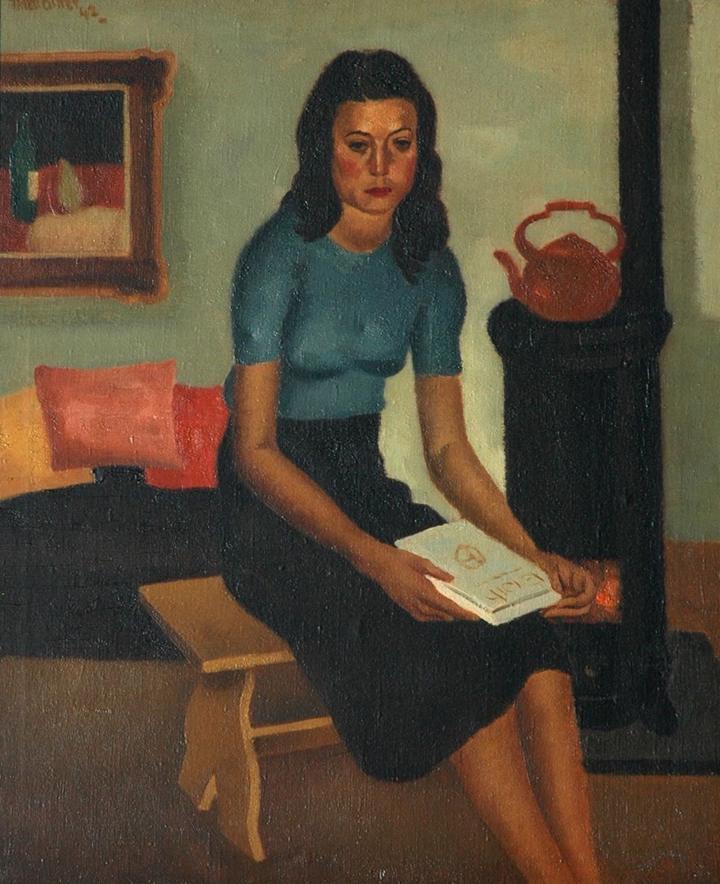 Bitter T.  | Theodorus 'Theo' Bitter, Portrait of a young lady, oil on canvas 60.9 x 50.9 cm, signed u.l. and dated '42