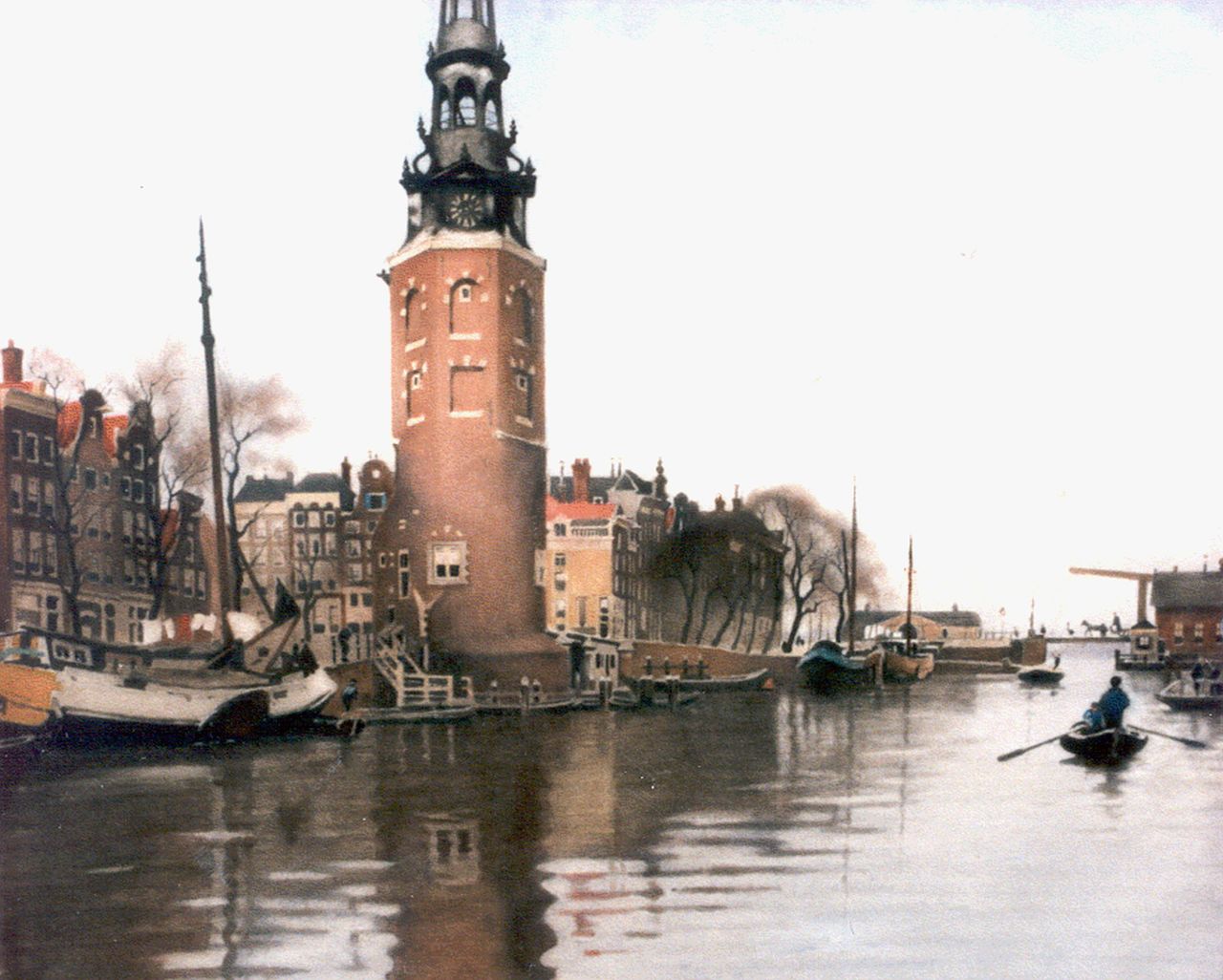 Witsen W.A.  | 'Willem' Arnold Witsen, View on the Oude Schans from Breitner's workshop, watercolour on paper 57.0 x 67.0 cm, signed l.r.