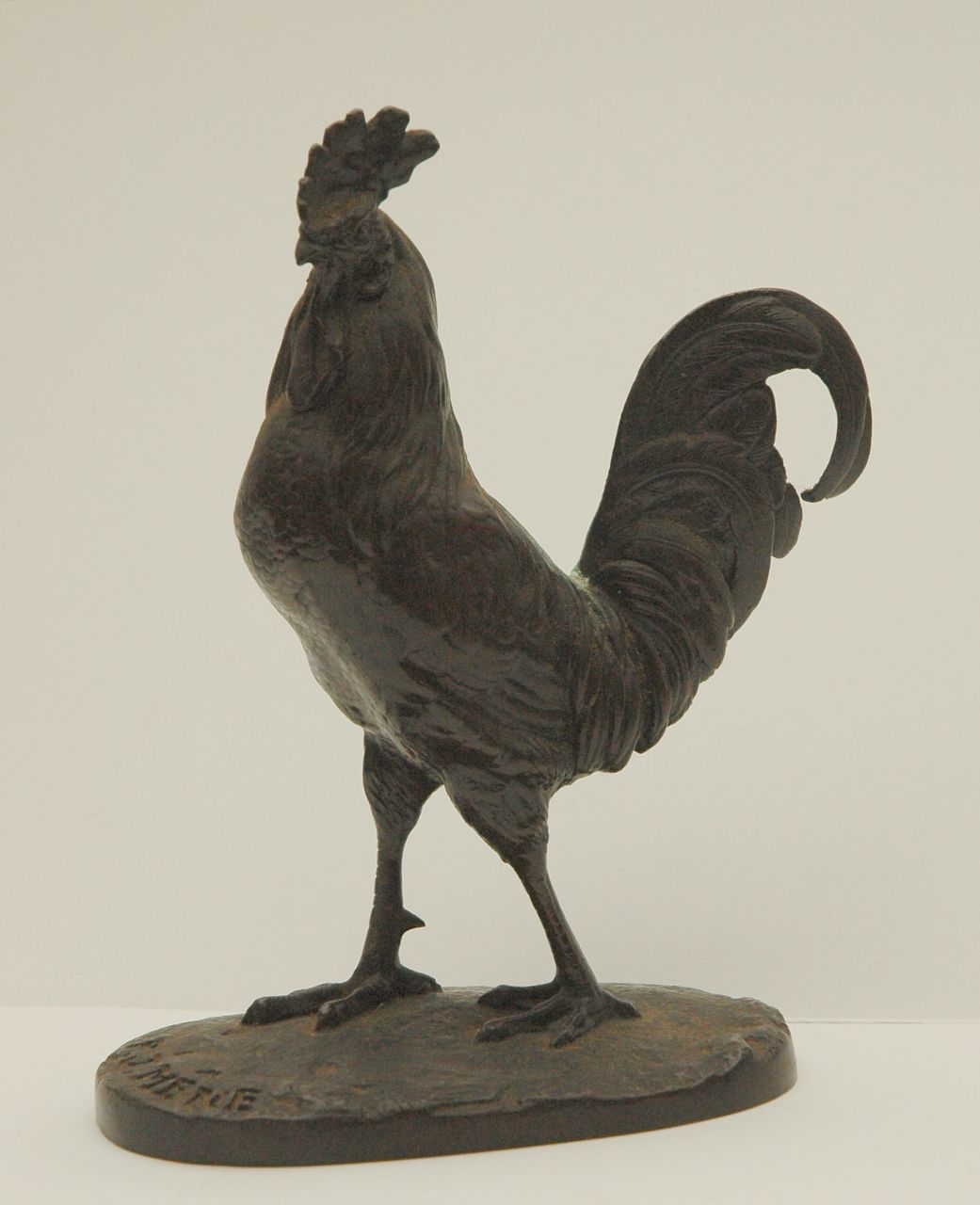 Mène P.J.  | Pierre Jules Mène, A standing rooster, bronze 14.6 x 10.3 cm, signed with stamp on base