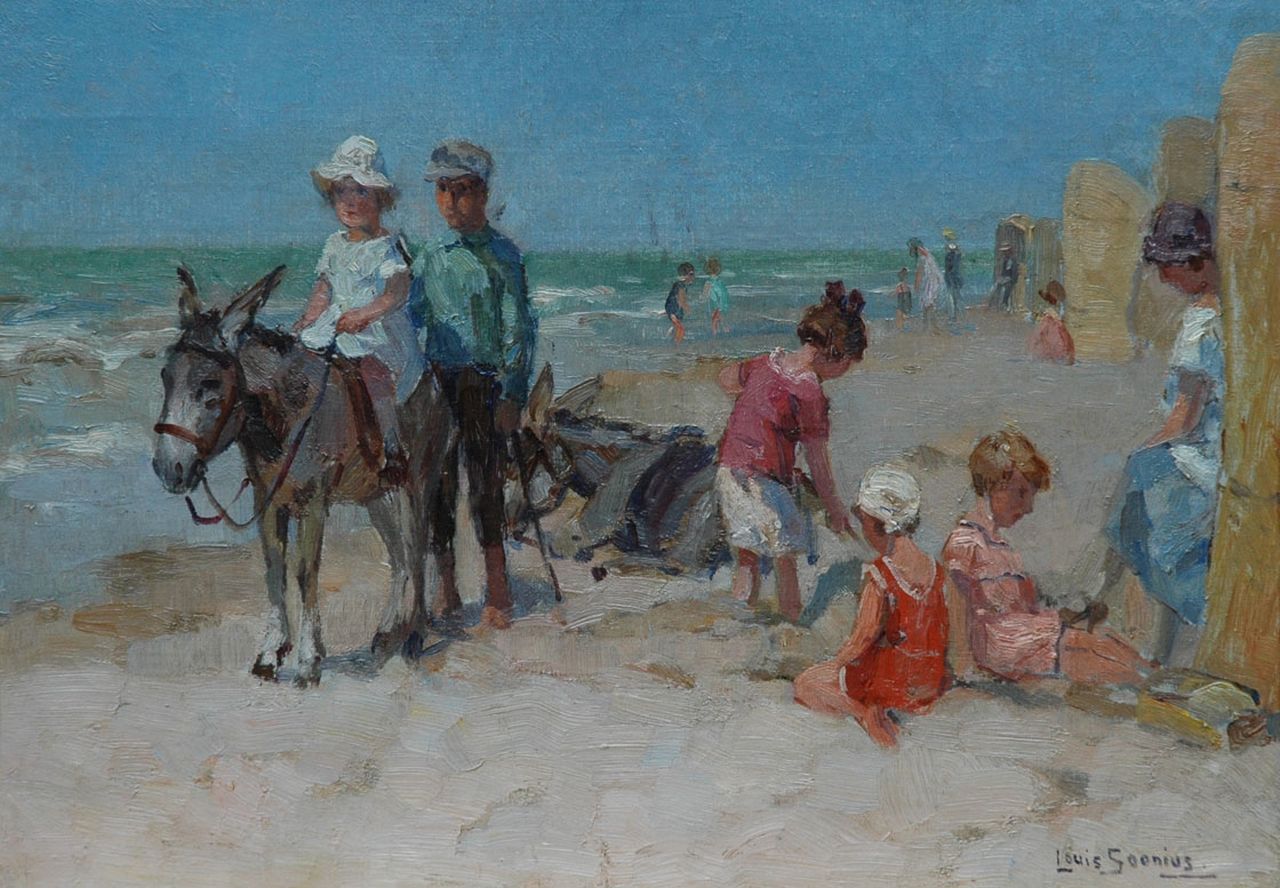Soonius L.  | Lodewijk 'Louis' Soonius, A summer day on the beach, oil on canvas 25.0 x 35.2 cm, signed l.r.