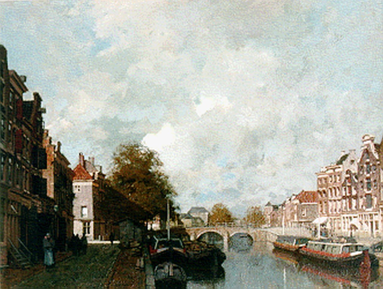 Klinkenberg J.C.K.  | Johannes Christiaan Karel Klinkenberg, De Bierkade te Den Haag, oil on canvas 39.7 x 47.3 cm, gesigneerd rechtsonder