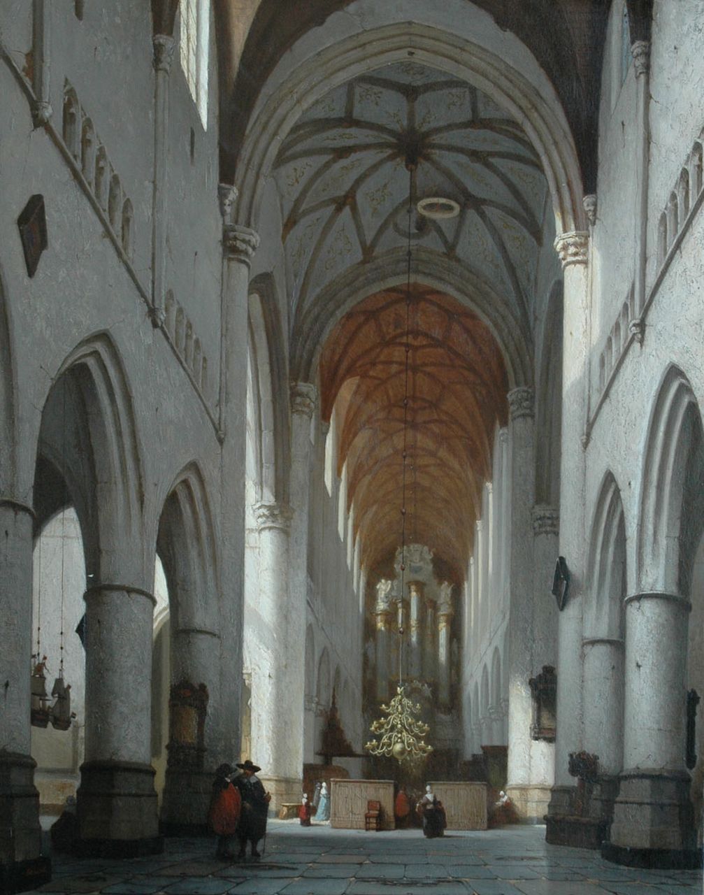 Schenkel J.J.  | Jan Jacob Schenkel, Interior of Saint Bavo's, Haarlem, oil on panel 77.4 x 61.0 cm, signed l.l. and executed ca. 1861-1875