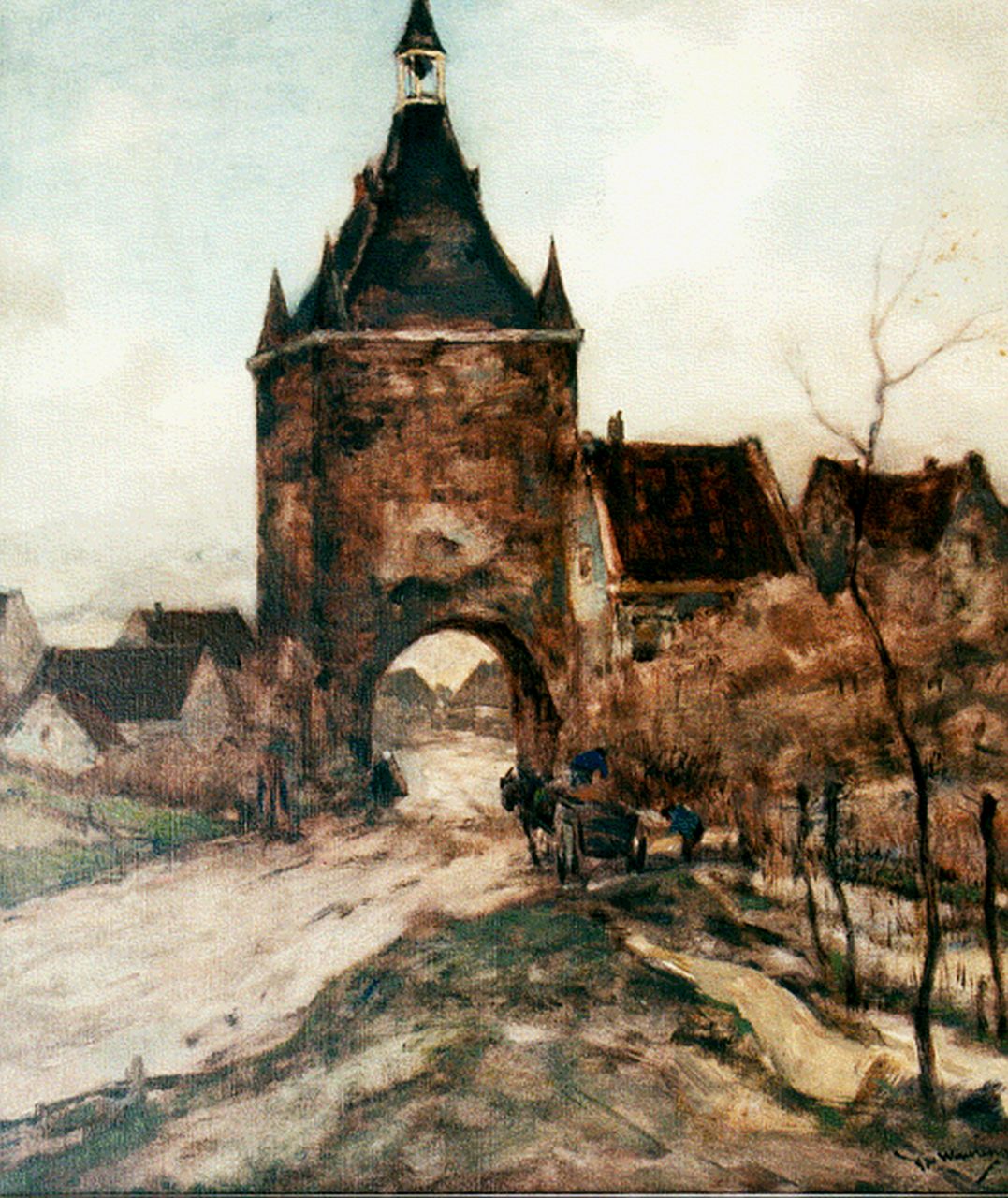 Wenning IJ.H.  | IJpe Heerke 'Ype' Wenning, City gate, oil on canvas 60.0 x 50.0 cm, signed l.r.