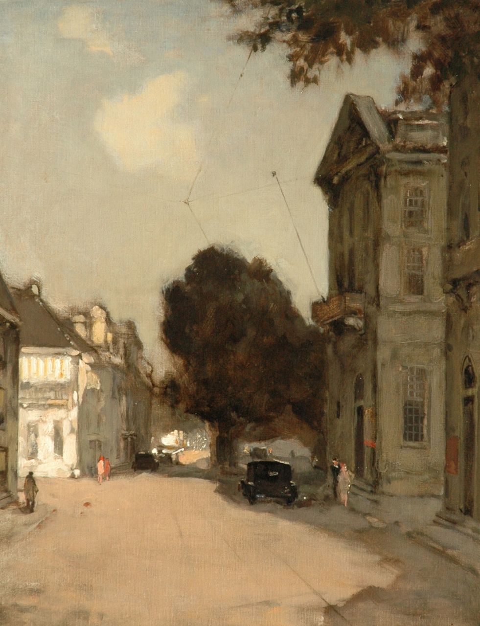 Wenning IJ.H.  | IJpe Heerke 'Ype' Wenning, The Korte Voorhout, The Hague, with the Royal Theatre, oil on canvas 50.5 x 40.5 cm, signed l.r.