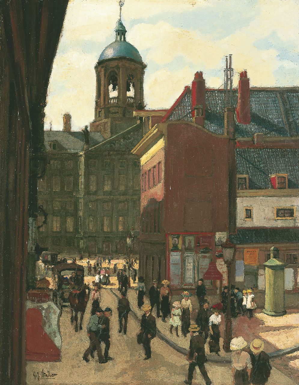 Staller G.J.  | Gerard Johan Staller, The 'Koninklijk Paleis', Amsterdam, oil on canvas 50.5 x 39.5 cm, signed l.l.