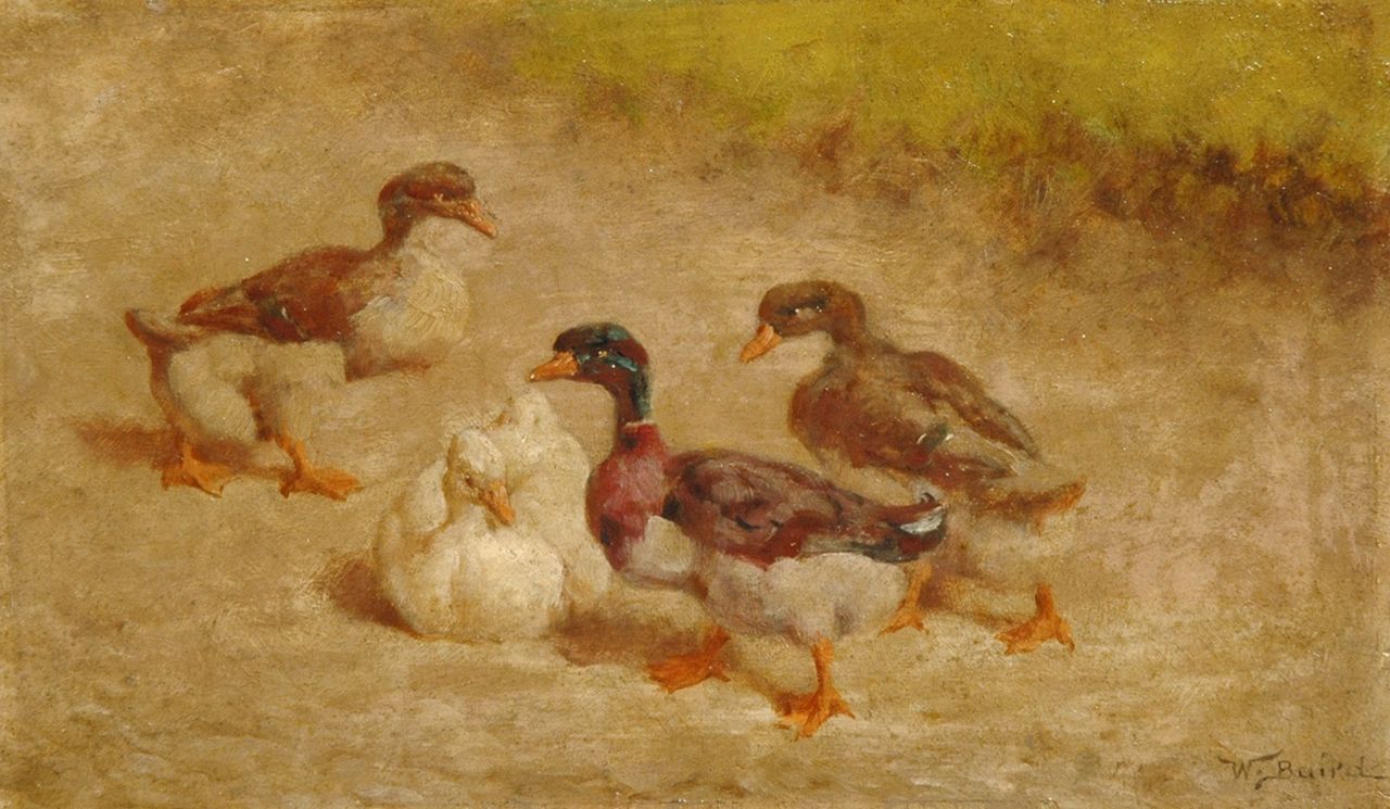 Baird W.B.  | William Baptiste Baird, Ducks, oil on panel 11.9 x 20.3 cm, signed l.r.