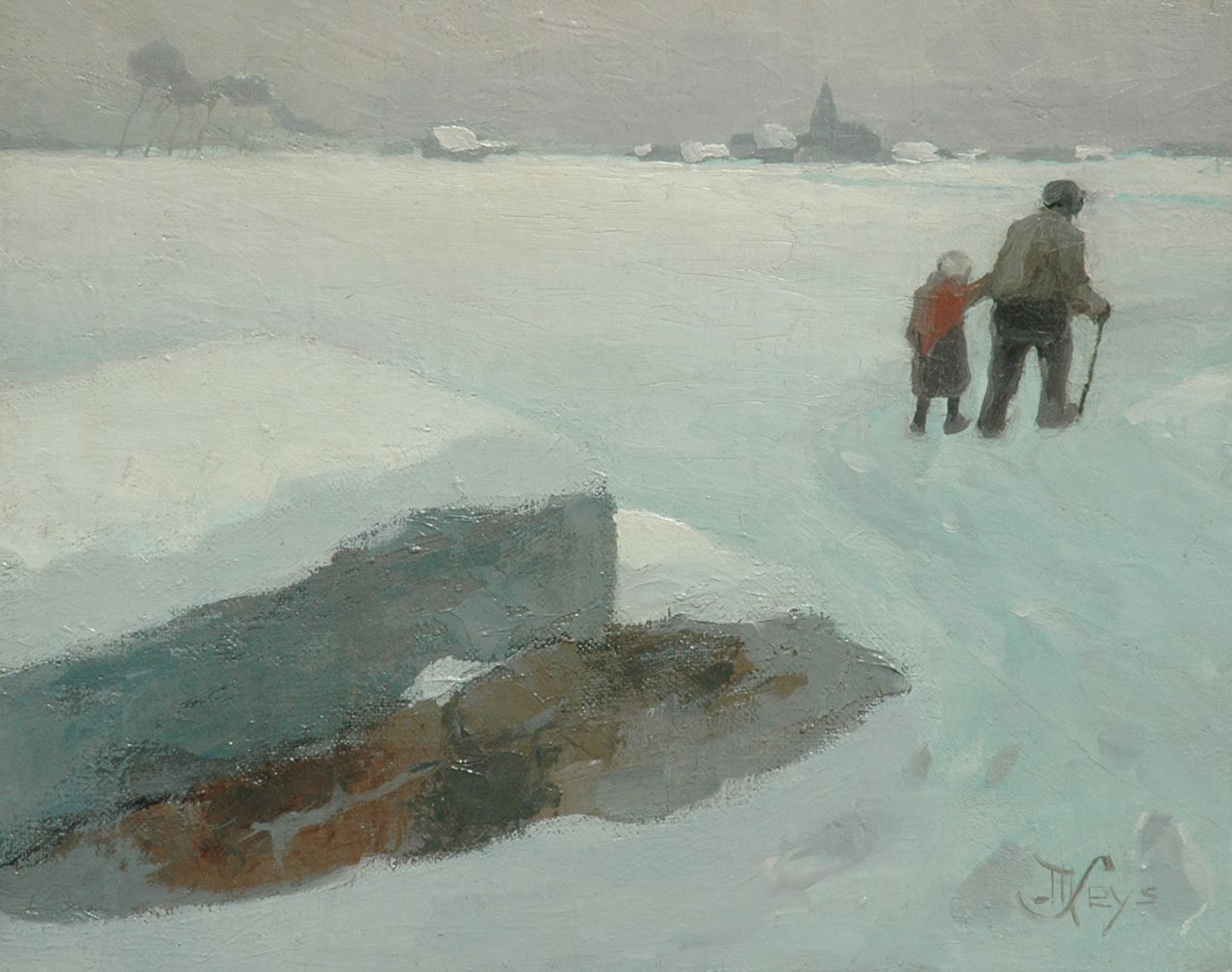 Marcel Seys | Homeward bound, oil on canvas laid down on panel, 27.8 x 34.7 cm, signed l.r.