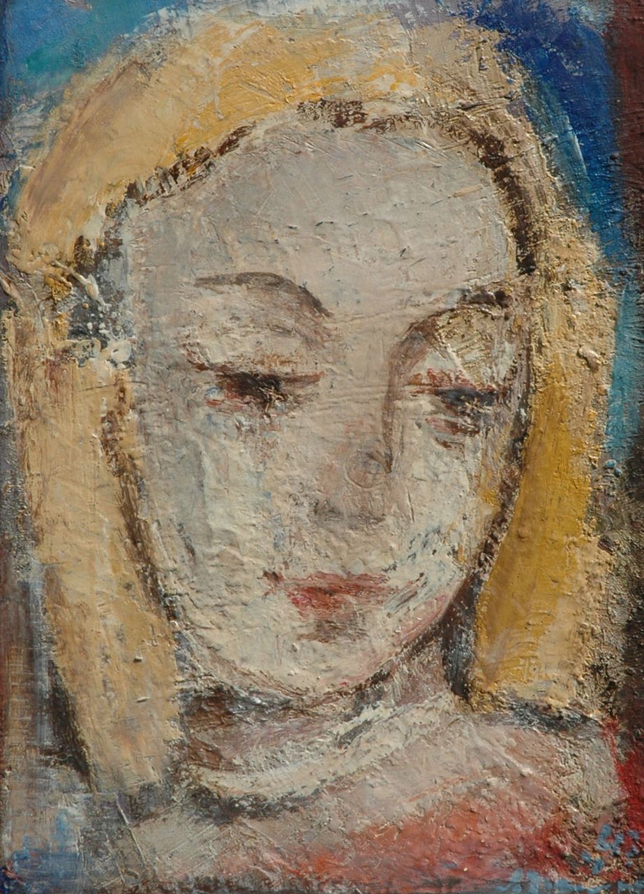 Nanninga J.  | Jacob 'Jaap' Nanninga, Portrait of a woman, oil on board 40.4 x 29.7 cm, signed l.r. and dated '43