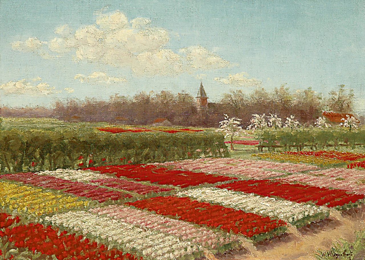 Vliegenthart   | W. Vliegenthart, Field with flowers, oil on canvas 28.1 x 38.2 cm, signed l.r. and dated '12