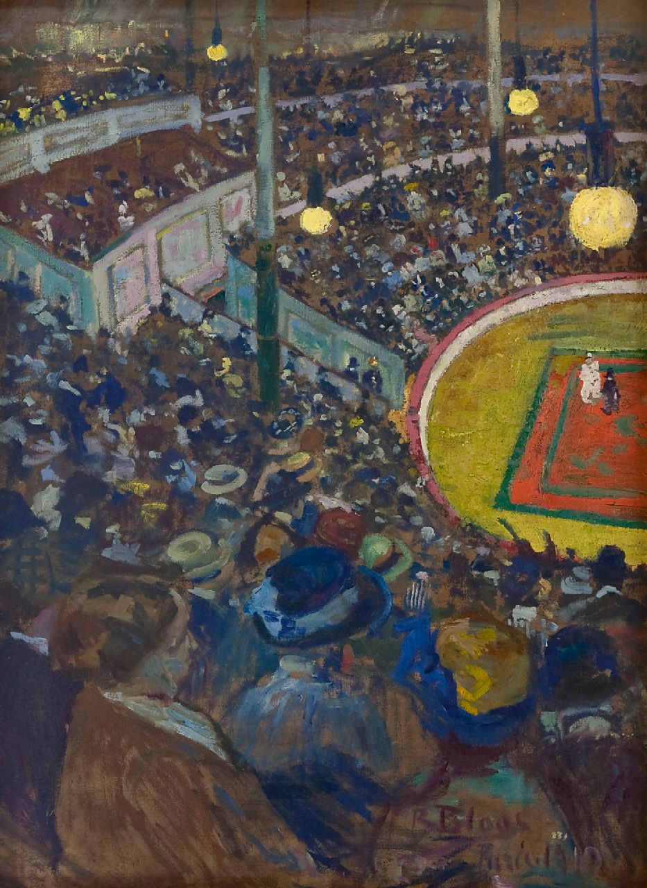 Bloos R.W.  | 'Richard' Willi Bloos | Paintings offered for sale | Cirque Médrano, Paris, oil on canvas 100.0 x 72.5 cm, signed l.r. and dated 'Paris' 1910