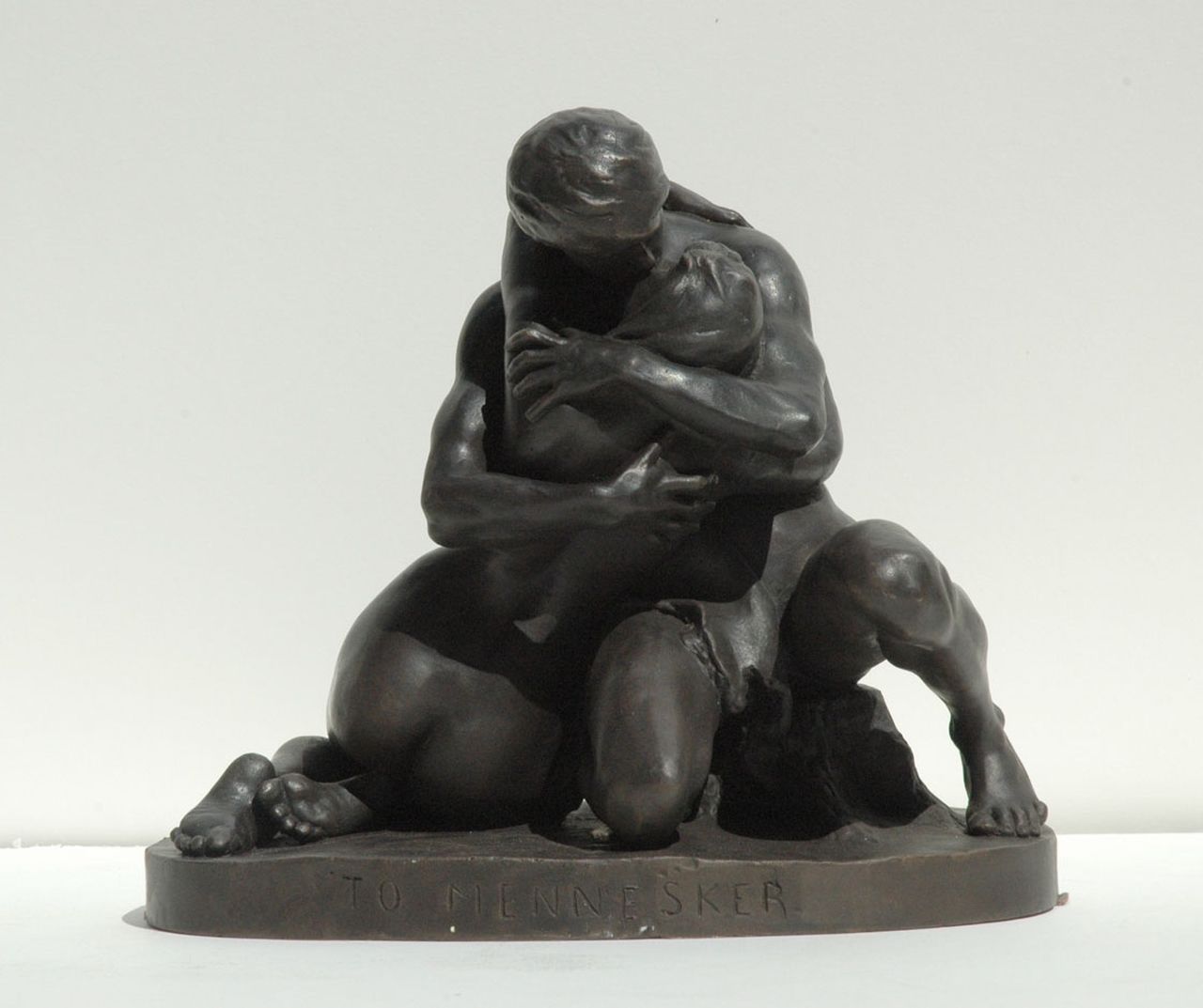 Sinding S.A.  | Stephan Abel Sinding, Two people, bronze 25.8 x 28.5 cm, signed on the base and dated 1889