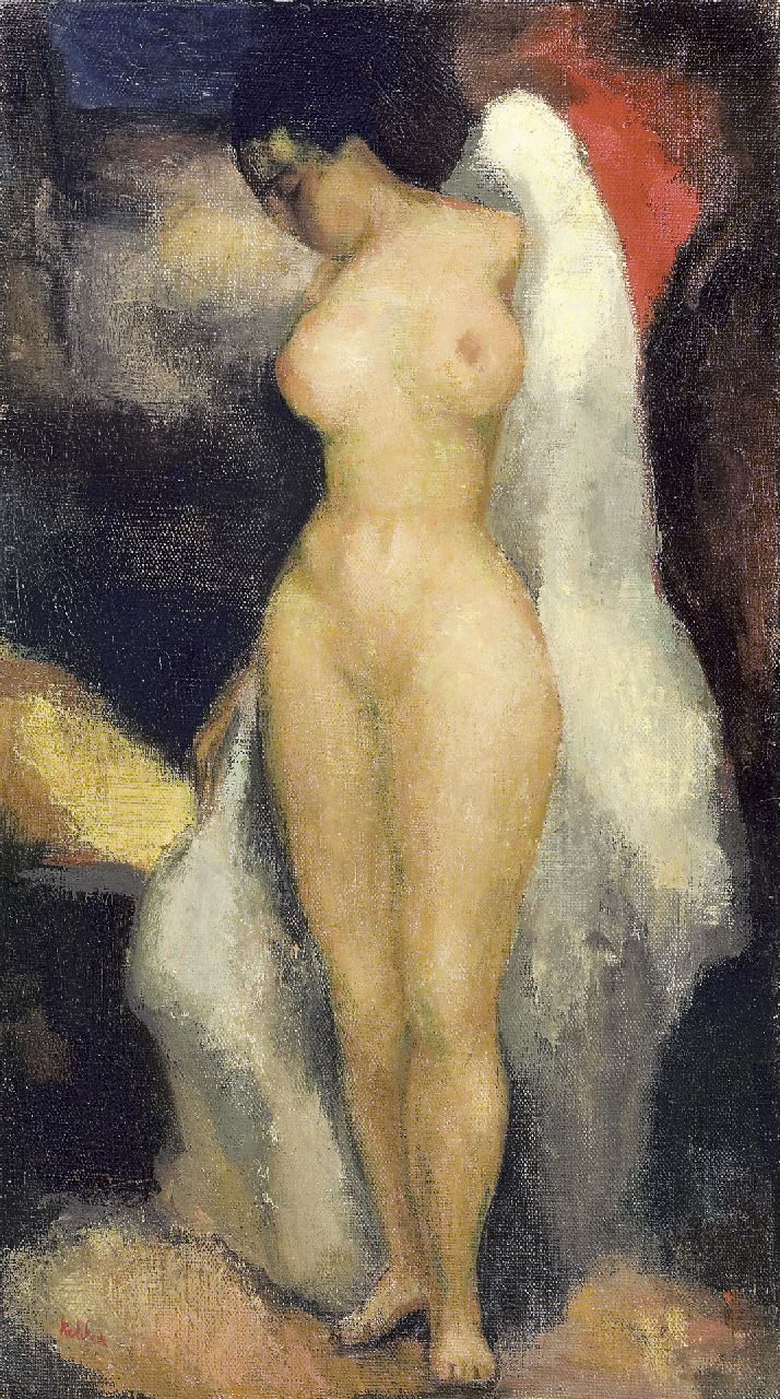 Kelder A.B.  | Antonius Bernardus 'Toon' Kelder | Paintings offered for sale | Female nude, oil on canvas 47.3 x 27.5 cm, signed l.l.