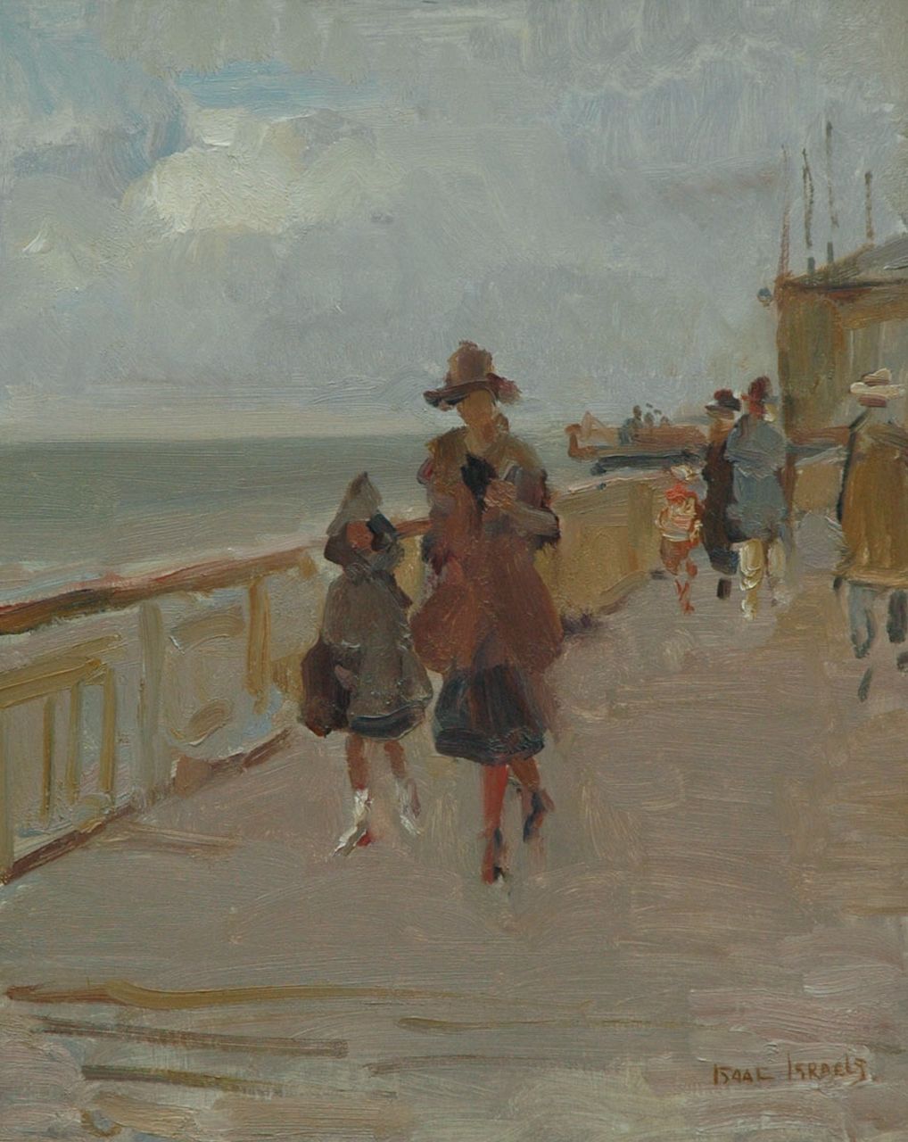 Israels I.L.  | 'Isaac' Lazarus Israels, Parading on the Scheveningen Pier, oil on canvas 50.3 x 40.0 cm, signed l.r.