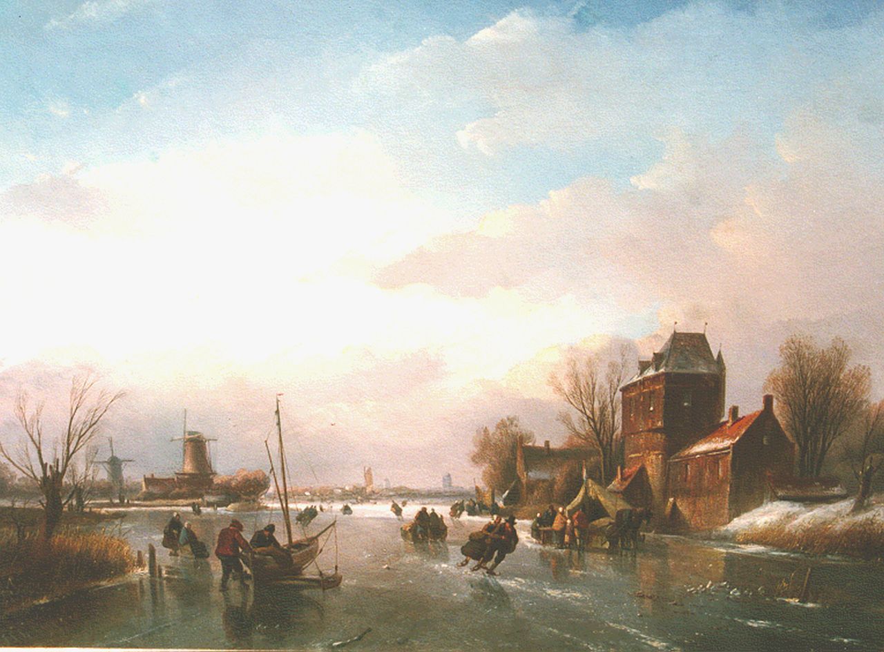 Spohler J.J.  | Jan Jacob Spohler, Winterfun, oil on canvas 49.4 x 67.0 cm, signed l.l.