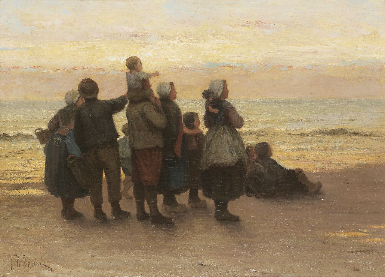 Otterbeek J.H.  | Jacobus Hermanus Otterbeek, The safe return, oil on canvas 42.4 x 57.5 cm, signed l.l.