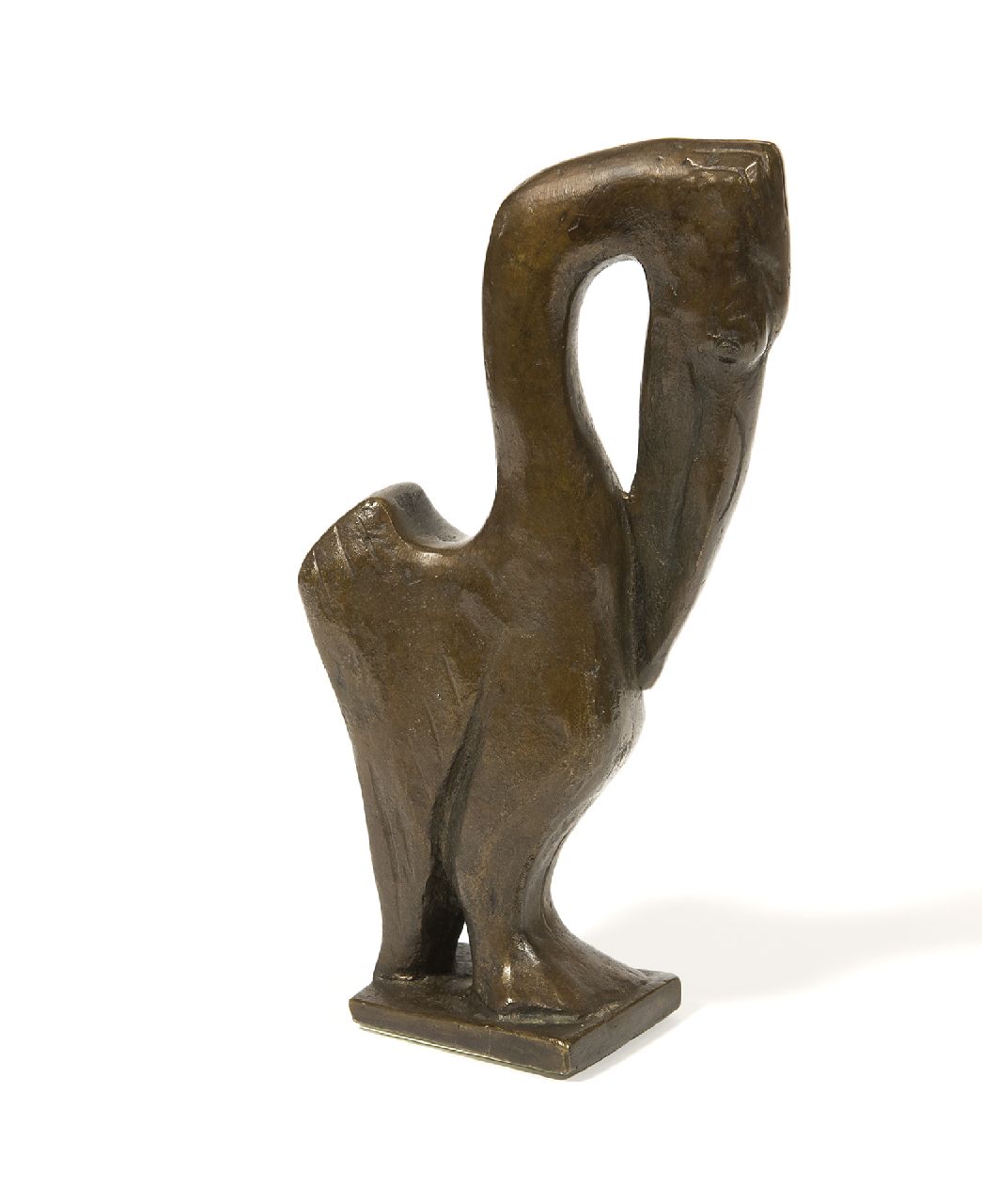 Baisch R.C.  | Rudolf Christian Baisch, Little Pelican I, bronze with a brown patina 16.6 x 8.5 cm, signed with initials on the base