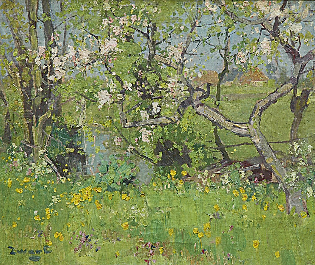 Zwart A.J.  | Adrianus Johannes 'Arie' Zwart, Blossoming trees, 1945, oil on canvas 50.4 x 60.7 cm, signed l.l.