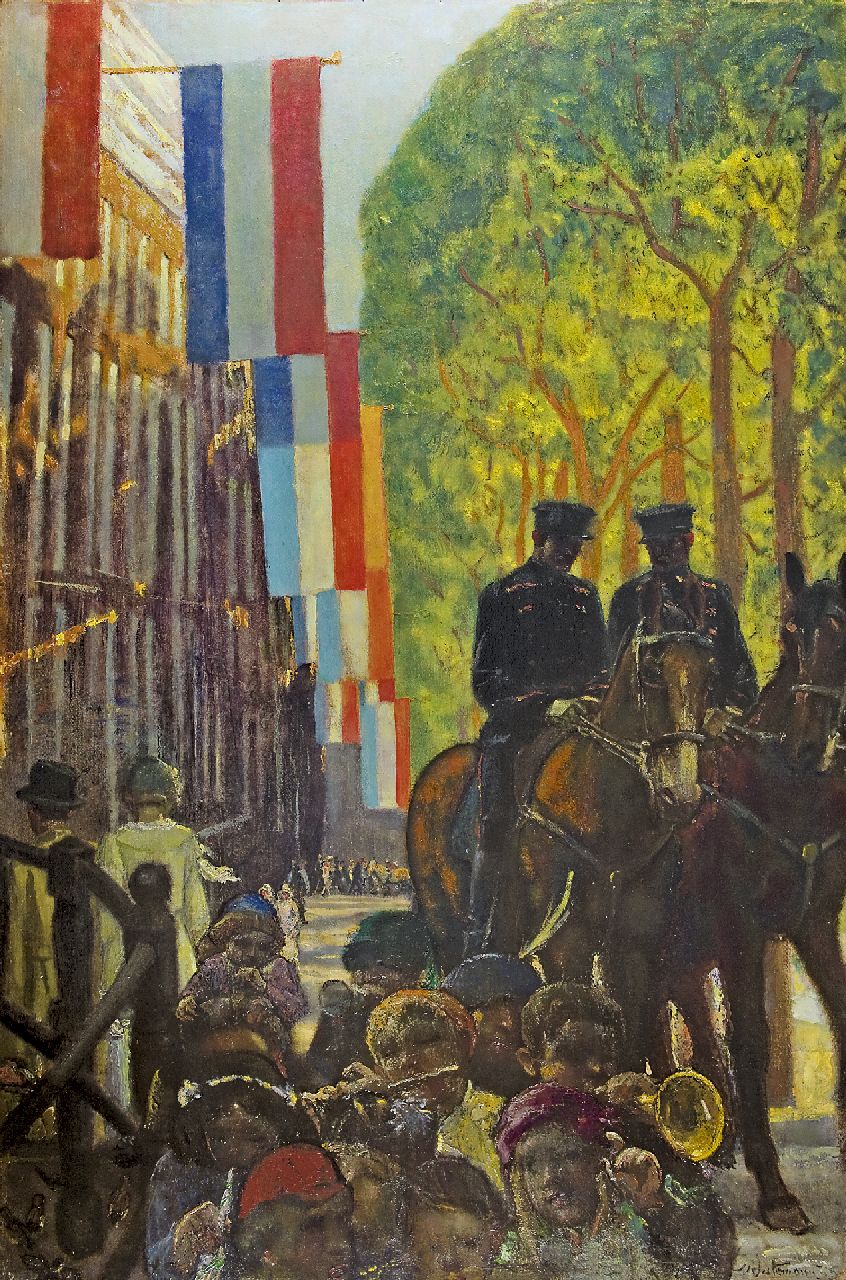 Westermann G.B.J.  | Gerhardus Bernardus Josephus 'Gerard' Westermann, Celebration of the Queen's birthday, oil on board 188.1 x 127.9 cm, signed l.r. and dated '35