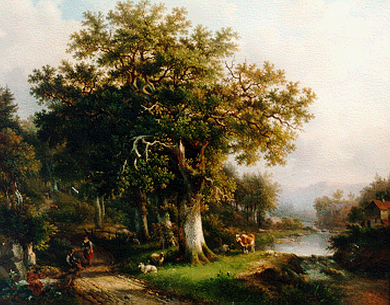 Pieter Caspar Christ | A romantic forest landscape, oil on canvas, 79.3 x 83.5 cm, signed l.r. and dated 1854
